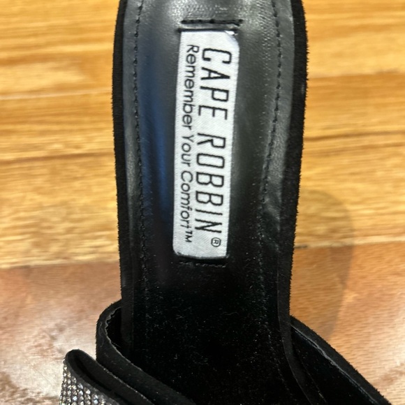 Cape Robbin Black and Silver Glitter Bow Mules - Picture 2 of 5